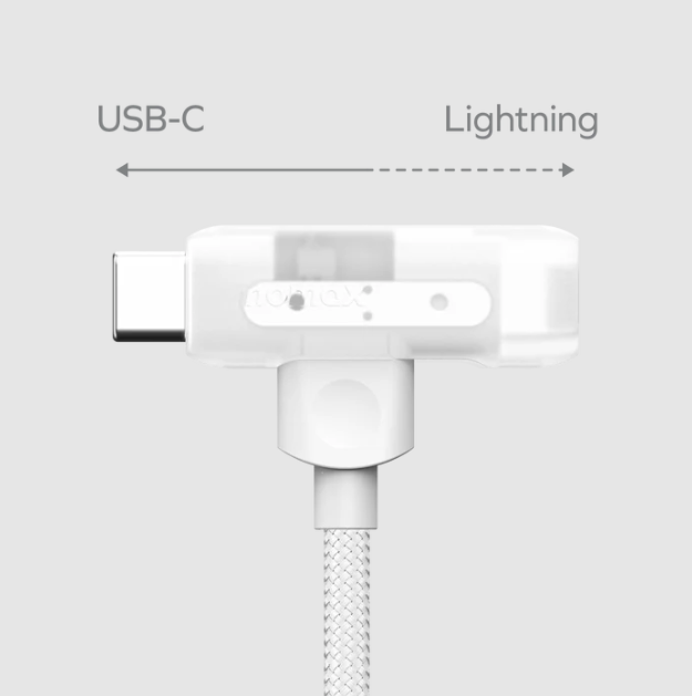 كيبل موماكس 1-Link Flow ديو 2 في 1 مضفر USB-C إلي Lightning مقاس 1.5 متر | أبيض كيبل موماكس 1-Link Flow ديو 2 في 1 مضفر USB-C إلي Lightning مقاس 1.5 متر | أبيض
